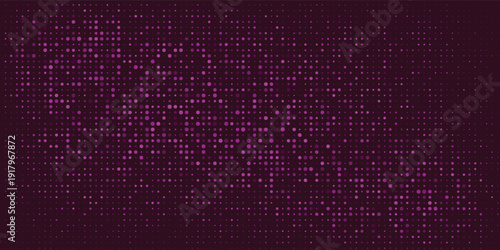 Abstract Purple Halftone Dot Background With Magenta Gradient Retro Disco Pattern And Glow
