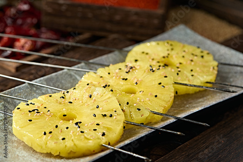 Wallpaper Mural Flavored Charcoal Grilled Pineapple Slices Torontodigital.ca