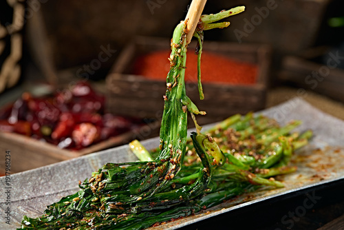 Wallpaper Mural Delicious grilled charcoal-grilled tender chives Torontodigital.ca