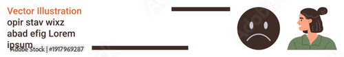 Emotional expression, mental wellbeing, feedback, communication, concern, interpersonal dynamics. A sad face and a person. Emotional expression and mental wellbeing concept