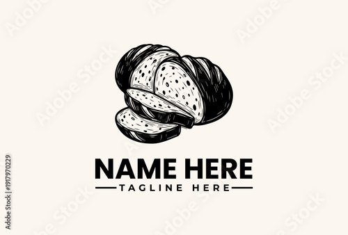 A black and white illustration of a dragon fruit with slices, used as a logo or icon on a plain background, with space for a name and tagline.