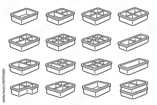 Rectangular organizer icons rounded icon modern base lightweight drawer outer vector functional