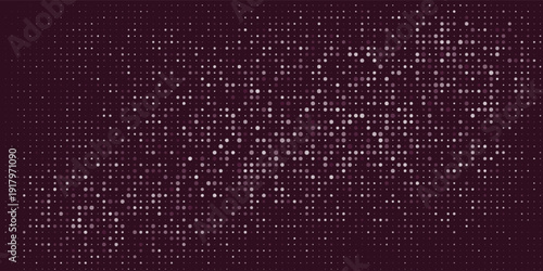 Abstract Purple Halftone Dot Background With Magenta Gradient Retro Disco Pattern And Glow eps10
