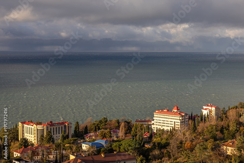 Valokuva View from the windows of the hotel to other buildings for recreation on the Black Sea coast