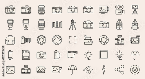 Photography Icons: Cameras, Lenses, Lighting and Accessories