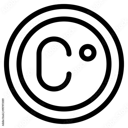 Celsius Symbol: A clean, minimalist representation of the Celsius temperature symbol, perfect for conveying concepts related to weather, climate, and measurement.