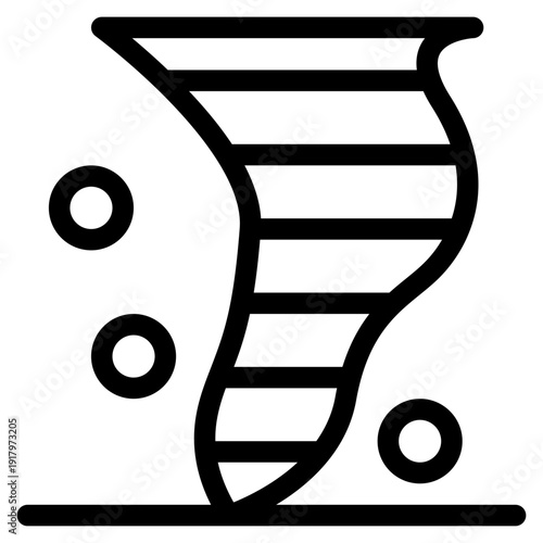 Whirlwind of Nature's Power: A stylized illustration captures the raw force and swirling energy of a powerful tornado, with its spiraling form. 