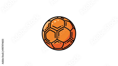 Orange soccer ball on white background