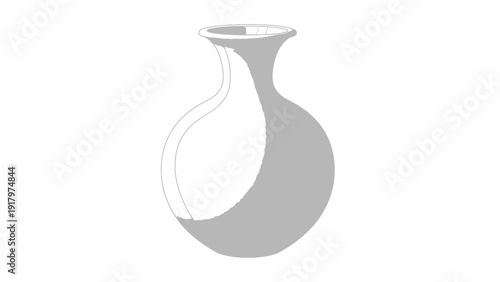 Minimalist illustration of a vintage ceramic vase