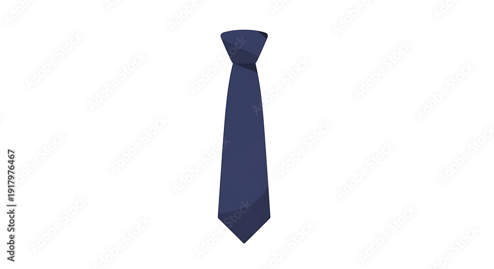 Fototapeta premium Dark blue silk necktie with diagonal stripe pattern isolated on transparent background