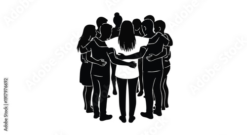 Family together illustration in modern flat style, celebrating love, unity, and bonding, perfect for lifestyle, parenting, and community design projects.