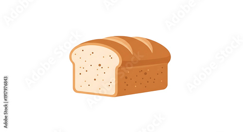 Fresh baked whole wheat bread loaf sliced crusty golden brown top isolated on transparent background