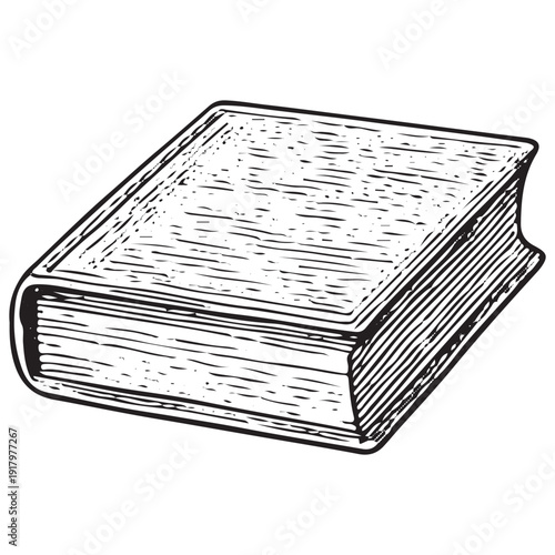 Vintage Hardcover Book Antique Literature Volume Classic Library Illustration