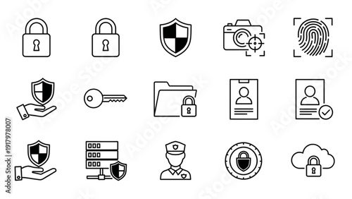 Security Icons for Protection and Safety Measures