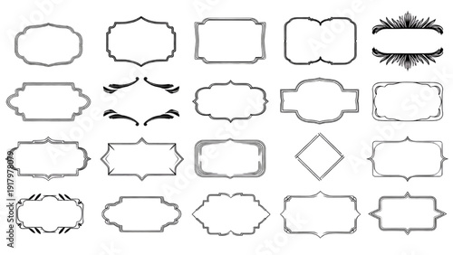 Collection of Vector Icon Sheet Frames and Decorative Elements