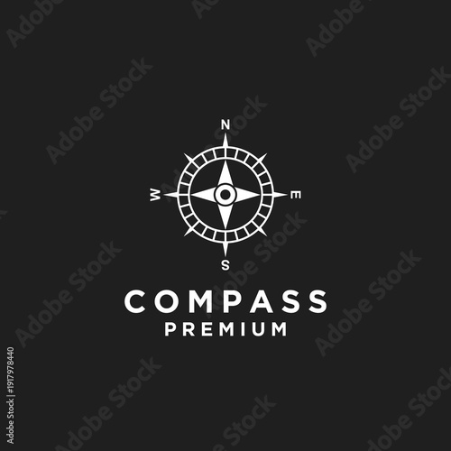 Modern Compass Rose Logo Design for Navigation, Travel, and Exploration Direction Icon