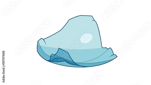 A stylized illustration of a broken ice chunk