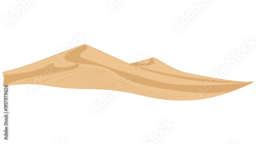Stylized illustration of golden sand dunes against a white background.