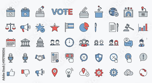Comprehensive Government & Election Icons for Politics and Justice