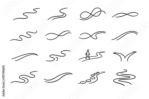 Image navigation simple generation vector direction fluid journey line quiet icon guide