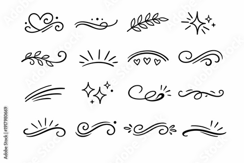 Decorative generation playful lighthearted line emphasis quirky vector curl simple icon accent