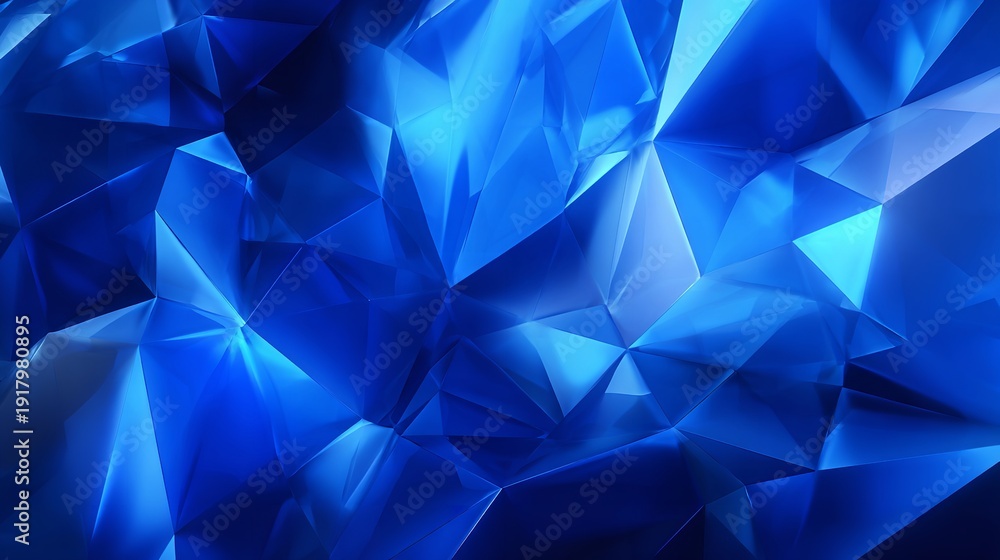 Fototapeta premium Blue Abstract Low Poly Geometric Banner Design