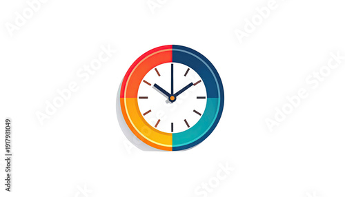 Graphic of a clock face divided into four color-coded segments Free Download Graphic of a clock face divided into four color-coded segments - GFXLoad