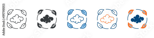 Carbon Neutral Icon Set Multiple Style Collection