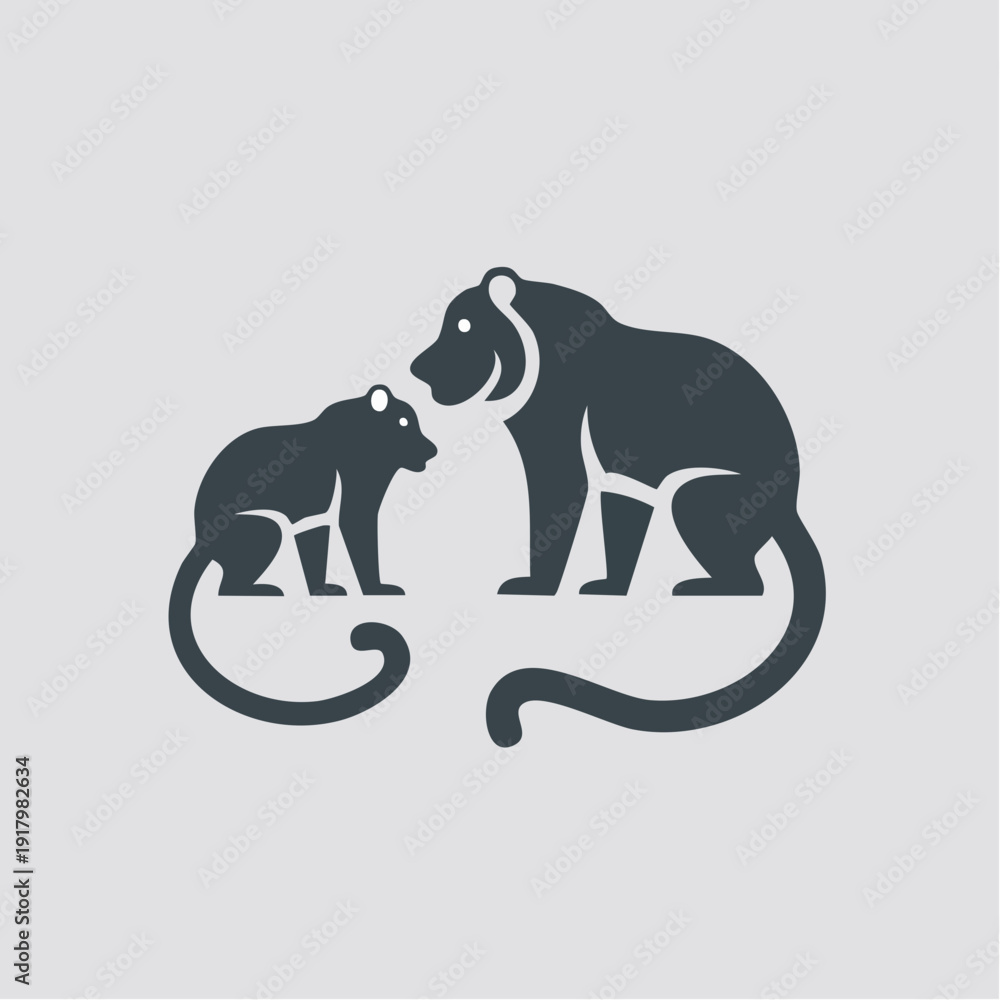 Naklejka premium Create a jungle animal icon pack with silhouettes in vector file design for wildlife