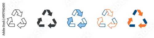 Recycling Icon Set Multiple Style Collection