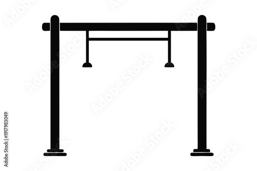 pull up bar line art silhouette vector illustration
