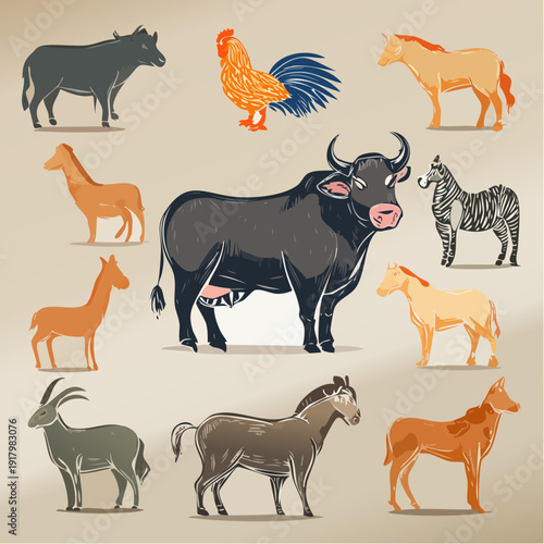 Create a wildlife animal icon set with various species in vector format