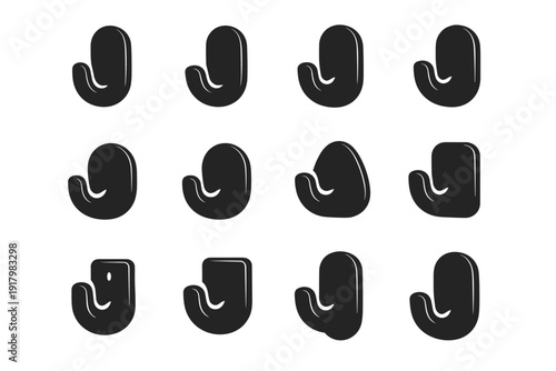 Outline hook form image simple edge generation modern icon vector gentle functional