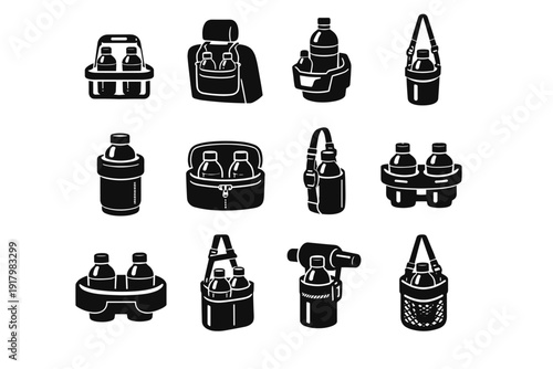 Vector mount trip icon bottle practical image automotive hydration gear clean simple