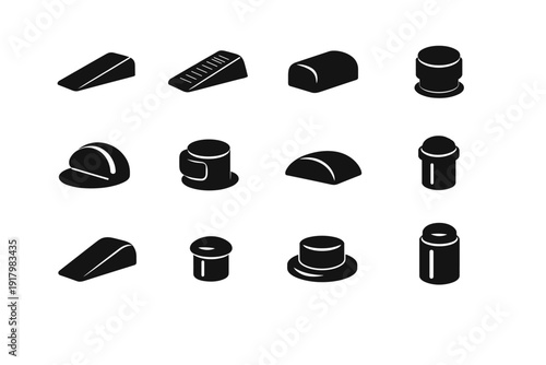 Vector protective material stopper item household wedge smooth minimal door icon modern