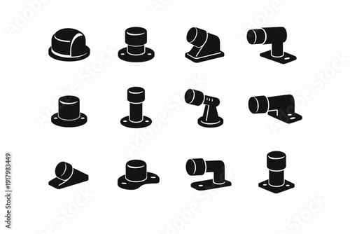 Generation black image icon fixed utility cylindrical geometry simple minimal vector fitting