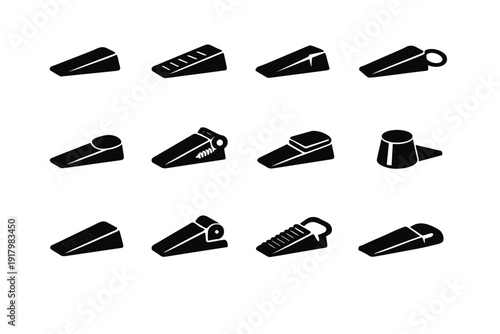 Simplified pictogram stopper icon generation vector graphic control image symbol door simple