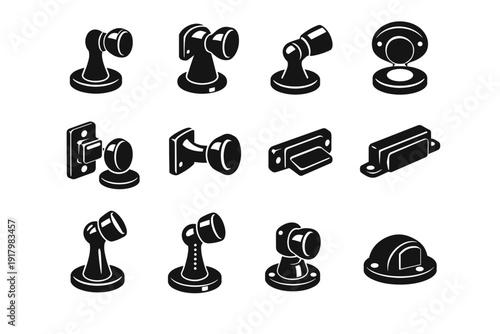 Vector geometry design stops practical door minimal form icon accessory modern smooth