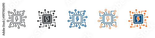 Energy System Icon Set Multiple Style Collection