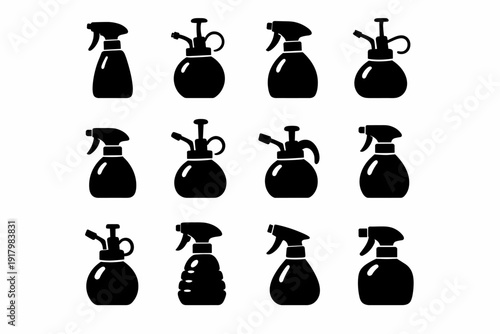 Silhouette image home plant simple mist clean soft generation vector garden icon