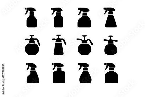 Tidy simple shape icon design utility minimal generation vector sprayer image tool