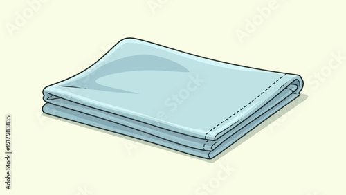 Illustration of neatly folded blue laundry stack
