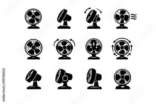 Frame cooling stand simple generation tabletop small rotating home icon fan image