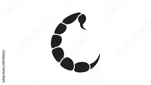 Black scorpion icon on white background