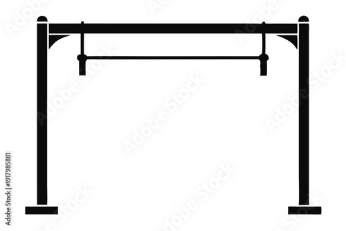 pull up bar line art silhouette vector illustration