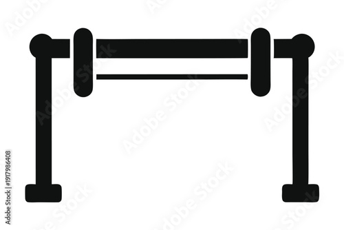 pull up bar line art silhouette vector illustration