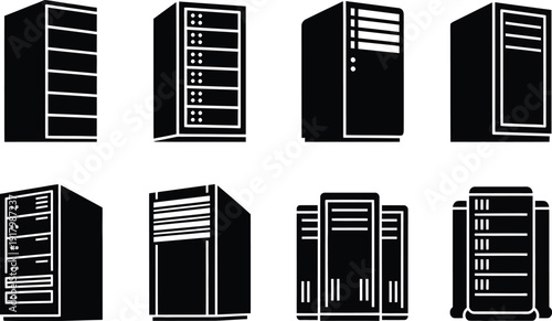Server icon collection diverse computer server icons for various applications