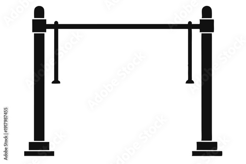 pull up bar line art silhouette vector illustration