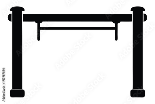 pull up bar line art silhouette vector illustration