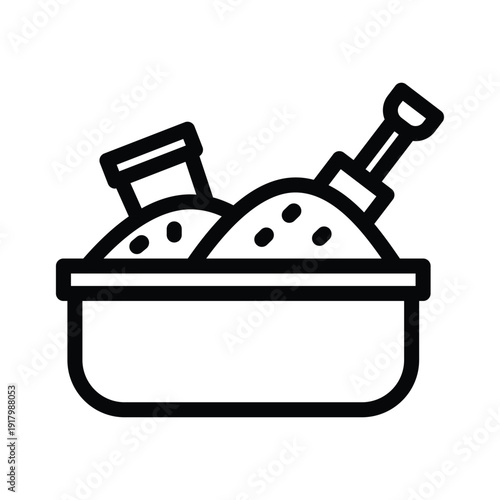 sandbox line icon illustration vector graphic.eps